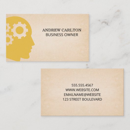 Carte De Visite Engrenages en papier-tête Texture Arrière - plan (Devant / Derrière)