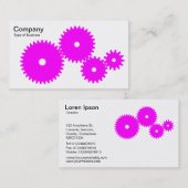 Carte De Visite Engrenages - Magenta en blanc (Devant / Derrière)