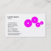 Carte De Visite Engrenages - Magenta en blanc (Dos)