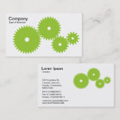Carte De Visite Engrenages - Martian Green sur Blanc (Devant / Derrière)
