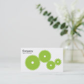 Carte De Visite Engrenages - Martian Green sur Blanc (Debout devant)