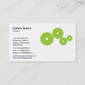 Carte De Visite Engrenages - Martian Green sur Blanc (Dos)