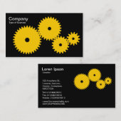 Carte De Visite Engrenages - orange sur noir (Devant / Derrière)