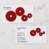 Carte De Visite Engrenages - Ruby sur blanc (Devant / Derrière)