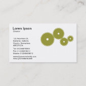 Carte De Visite Engrenages - Vert olive sur blanc (Dos)