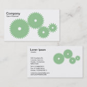 Carte De Visite Engrenages - Vert pâlé sur blanc (Devant / Derrière)