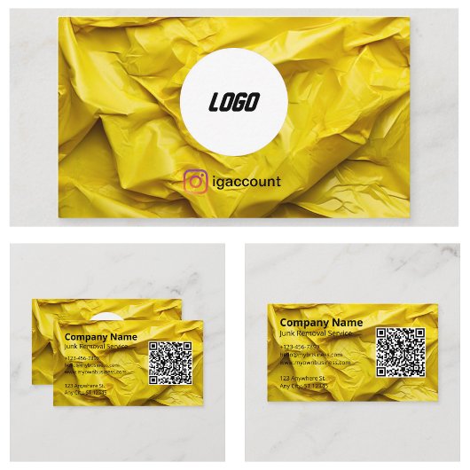 Carte De Visite Enlèvement de déchets jaunes