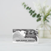 Carte De Visite Enlèvement de neige noir et blanc (Debout devant)