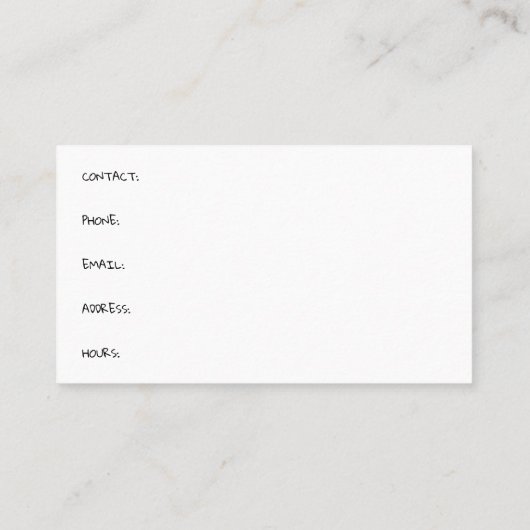 Carte De Visite Enlèvement de neige par soufflage de neige (Dos)