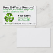 Carte De Visite Enlèvement libre d'E-Déchets (Devant / Derrière)