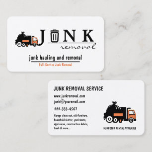 Carte De Visite Enlèvement Professionnel de Déchets et Élimination