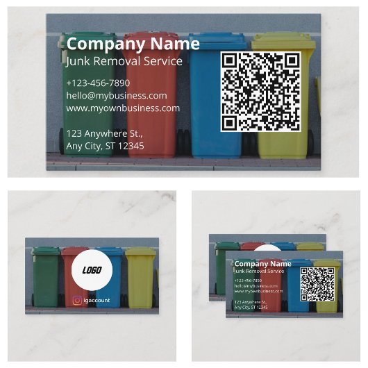 Carte De Visite Enlèvement professionnel de déchets modernes 