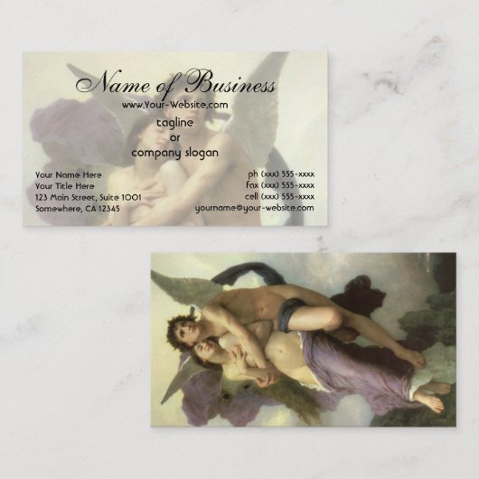 Carte De Visite Enlèvement (Ravissement) de Psyché par Bouguereau (Devant / Derrière)