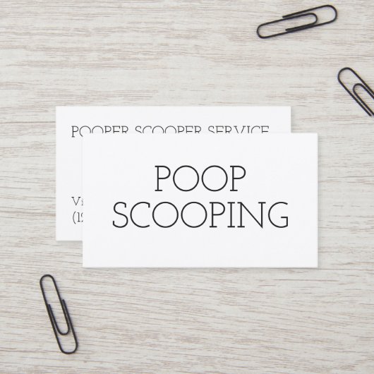 Carte De Visite Enlèvement simple des déchets d'animaux domestique (Devant/Arrière en situation)