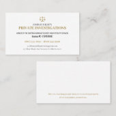 Carte De Visite Enquêtes privées | Détective Professionnelle (Devant / Derrière)
