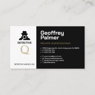 Carte De Visite Enquêtes privées Inspecteur professionnel