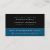 Carte De Visite Enquêtes privées | Inspecteur professionnel (Dos)