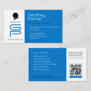 Carte De Visite Enquêtes privées   Inspecteur professionnel