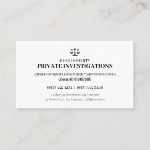 Carte De Visite Enquêtes privées   Inspecteur professionnel