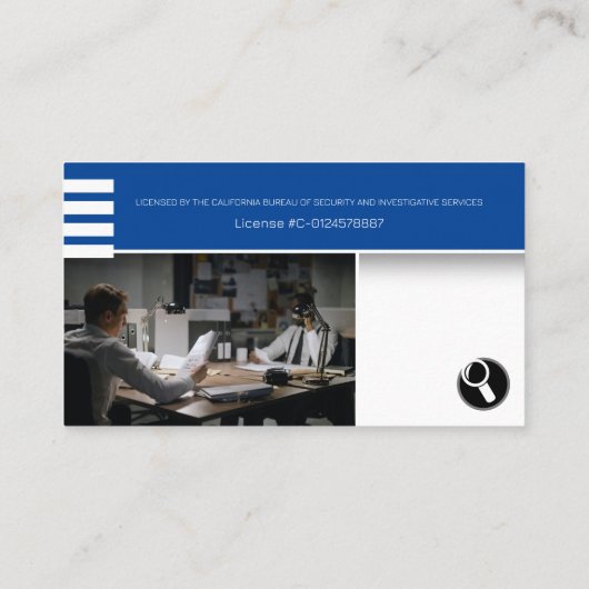 Carte De Visite Enquêtes privées | Inspecteur professionnel (Dos)