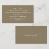 Carte De Visite Enquêtes privées | Inspecteur professionnel (Devant / Derrière)