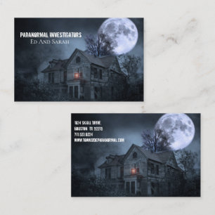 Carte De Visite Enquêteur paranormal Hauné Maison pleine lune