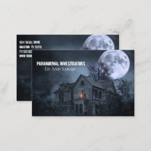 Carte De Visite Enquêteur paranormal Hauné Maison pleine lune