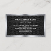 Carte De Visite Enquêteur privé détective Black Damask (Dos)
