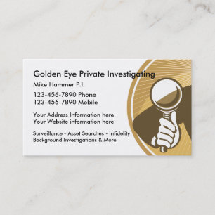 Carte De Visite Enquêteur privé et surveillance