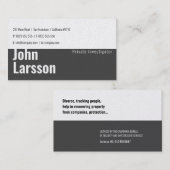 Carte De Visite Enquêteur privé | Inspecteur (Devant / Derrière)