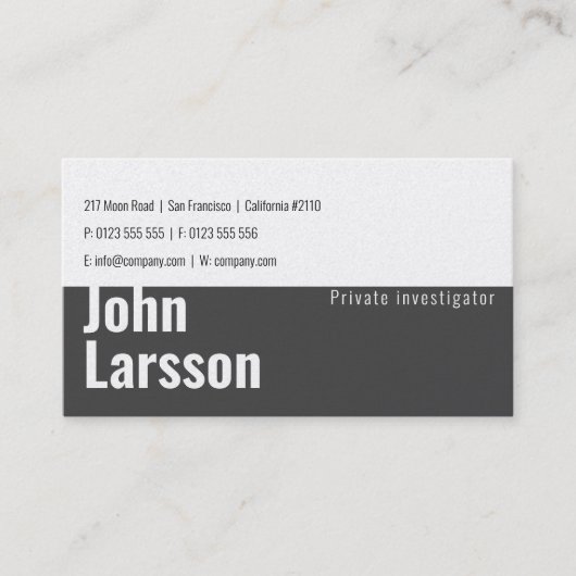 Carte De Visite Enquêteur privé | Inspecteur (Devant)