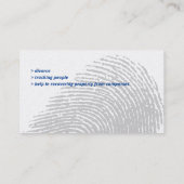 Carte De Visite Enquêteur privé | Inspecteur (Dos)