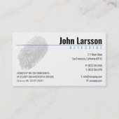 Carte De Visite Enquêteur privé | Inspecteur (Devant)