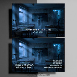 Carte De Visite Enquêteurs paranormaux Salle de classe hantée effr