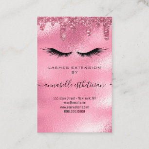 Carte De Visite Enregistrement client d'extension Eyelash rose Par