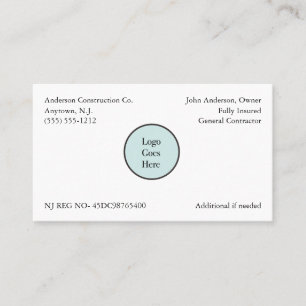 Carte De Visite Enregistrement des informations personnalisées du