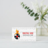 Carte De Visite Enregistrer la flamme de vinyle | Notes musicales (Debout devant)