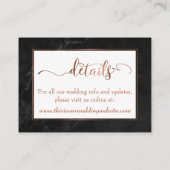 Carte De Visite Enregistrer les détails de la date/du Mariage Cuiv (Dos)