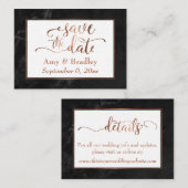 Carte De Visite Enregistrer les détails de la date/du Mariage Cuiv (Devant / Derrière)