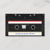 Carte De Visite Enregistreur à cassettes noir frais du DJ (Dos)