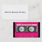 Carte De Visite Enregistreur à cassettes rose Girly (Devant / Derrière)