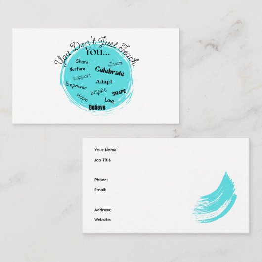 Carte de visite enseignant (Devant / Derrière)