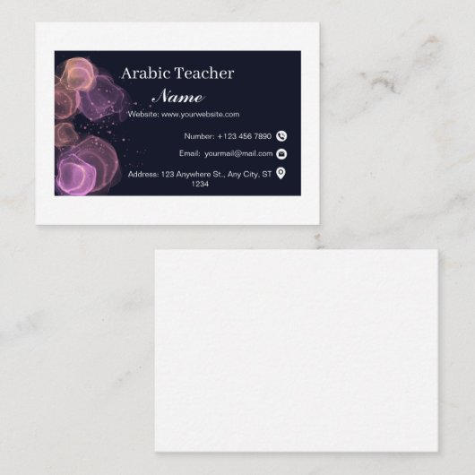 Carte De Visite enseignant (Devant / Derrière)