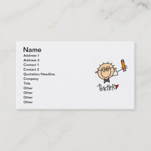 Carte De Visite Enseignant (Devant)