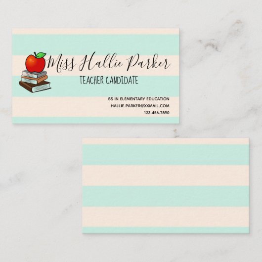 Carte de visite enseignant (Devant / Derrière)