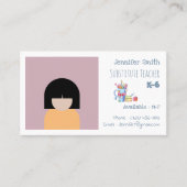Carte de visite enseignant blanc avec photo (Devant)