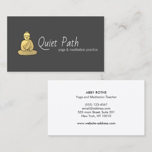 Carte De Visite Enseignant Bouddhiste de la pleine conscience (Devant / Derrière)