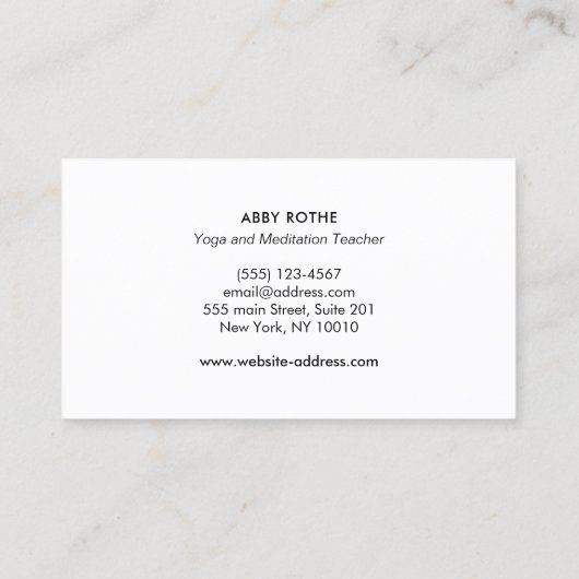 Carte De Visite Enseignant Bouddhiste de la pleine conscience (Dos)