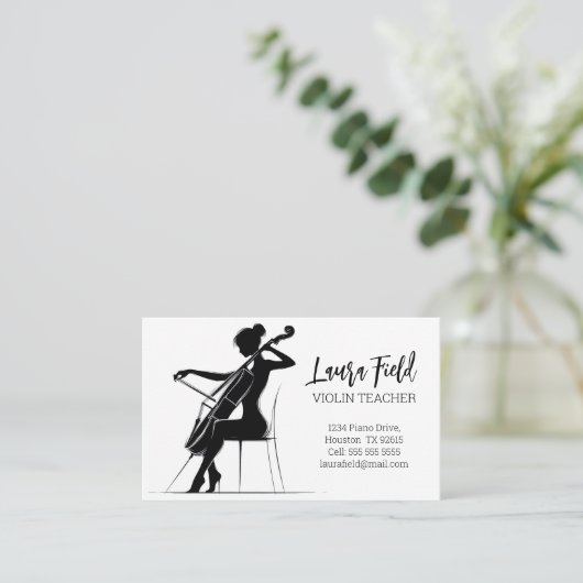 Carte De Visite Enseignant Cello (Debout devant)