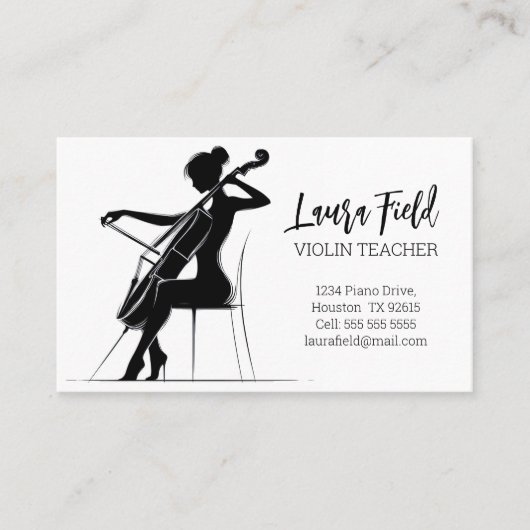 Carte De Visite Enseignant Cello (Devant)